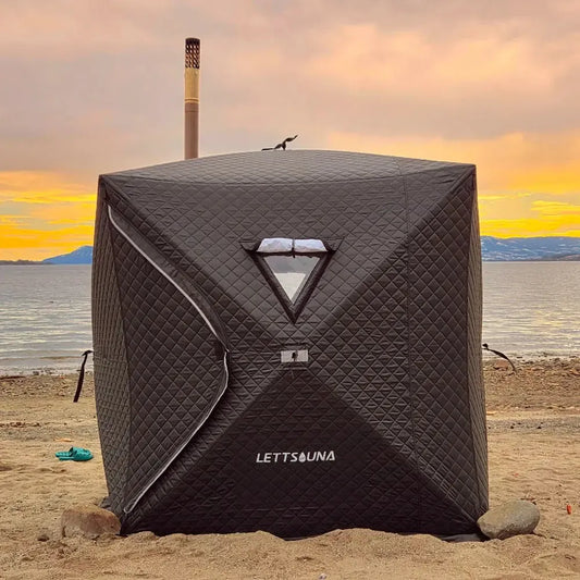 Saunatelt Svalerød - med vedovn-Saunatelt-Lettsauna-Hyttefeber