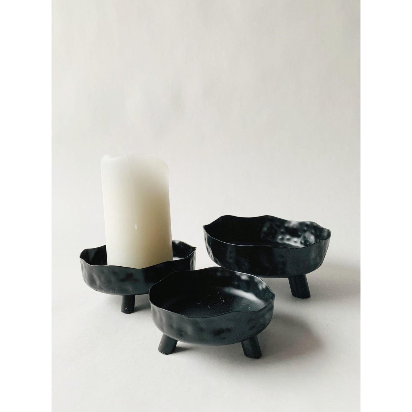 Metallfat På Ben - Sett a 3 stk - Sort-lys-Trend Design-Hyttefeber