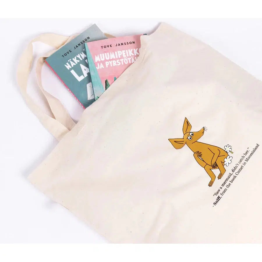 Moomin Tote Bag - Sniff - Hvit/Natur-Tote Bag-Moomin By NordicBuddies-Hyttefeber