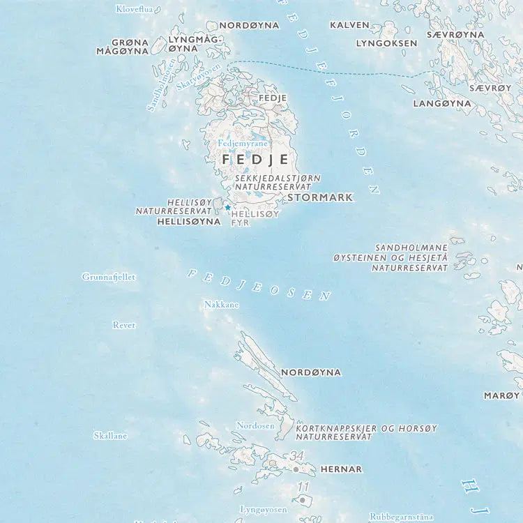 Kystkart Bergen (50x70 cm)-Maps-Dapamaps-Hyttefeber