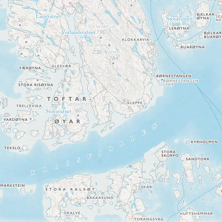 Kystkart Bergen (50x70 cm)-Maps-Dapamaps-Hyttefeber