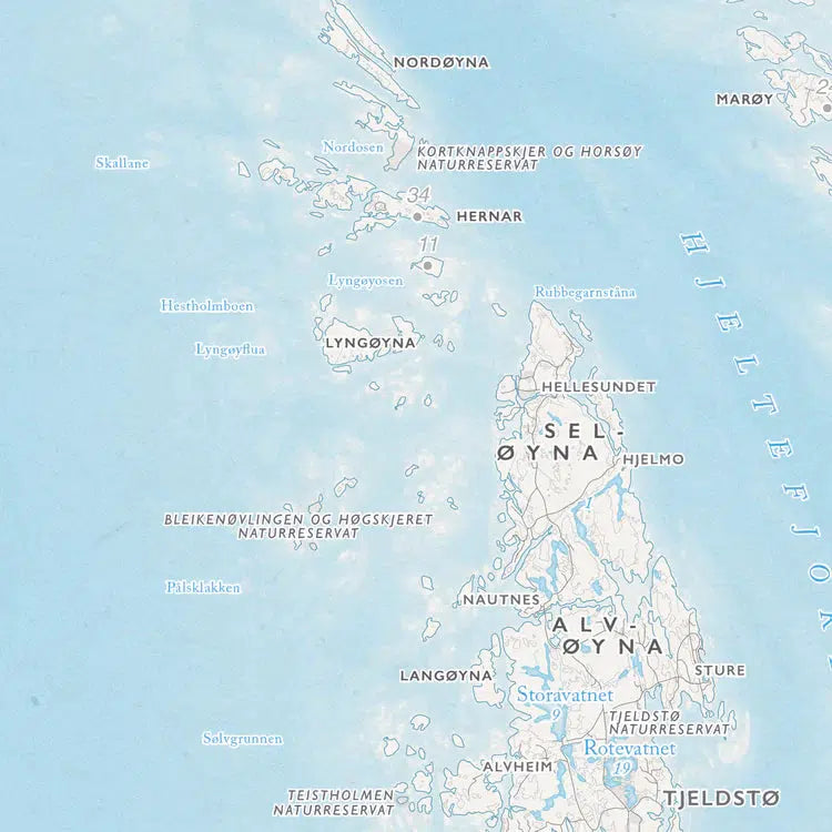 Kystkart Bergen (50x70 cm)-Maps-Dapamaps-Hyttefeber