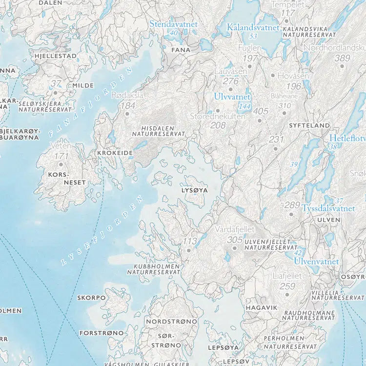 Kystkart Bergen (50x70 cm)-Maps-Dapamaps-Hyttefeber