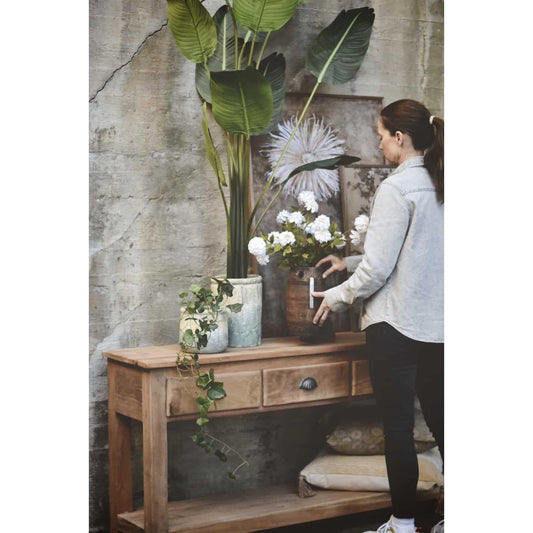 Vintage Konsollbord M 4 Skuffer Natur, 180x40x76cm-Møbler og Bord-Trend Design-Hyttefeber