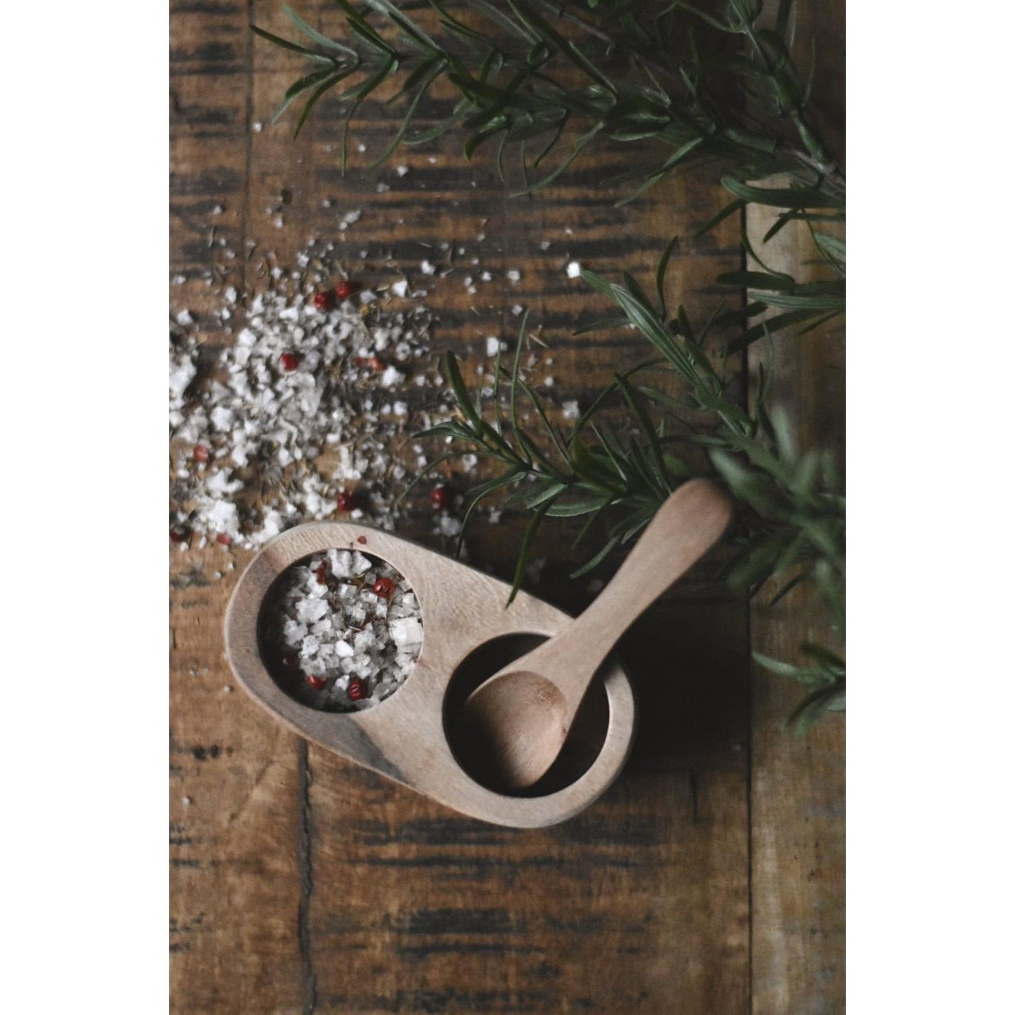 Salt- og pepperskål med skje - 10x5cm-Trend Design-Hyttefeber