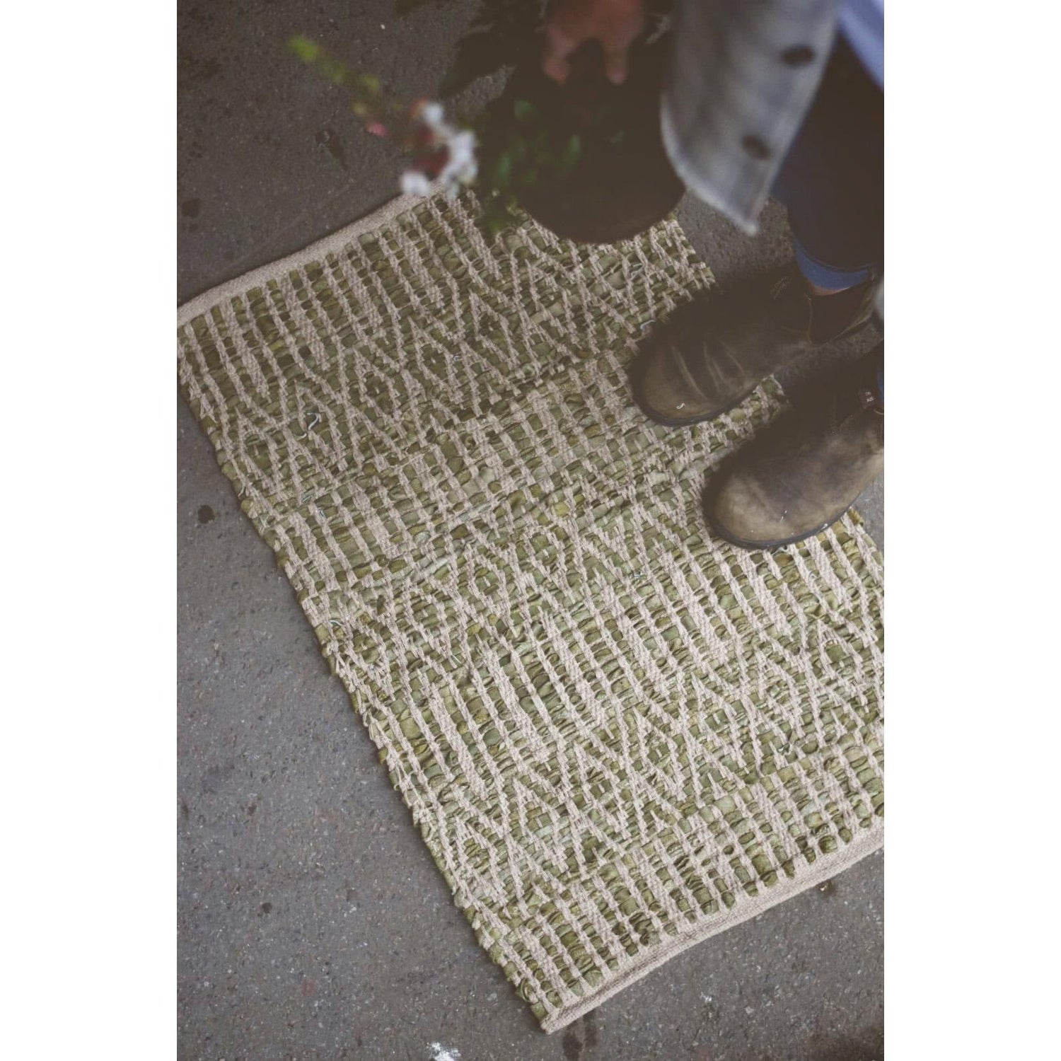 Dørmatte - Skinn - 50×70 Cm - Mønstret Grønn-Dørmatte-Trend Design-Hyttefeber