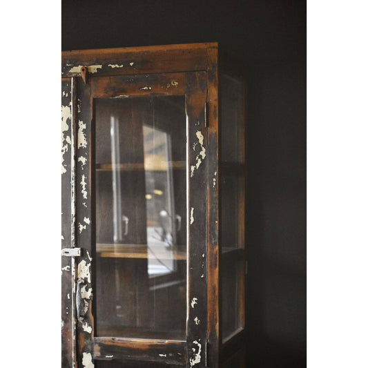 Vintage Høyskap Med Glass I Siden 105x45x205cm-Møbler og Bord-Trend Design-Hyttefeber