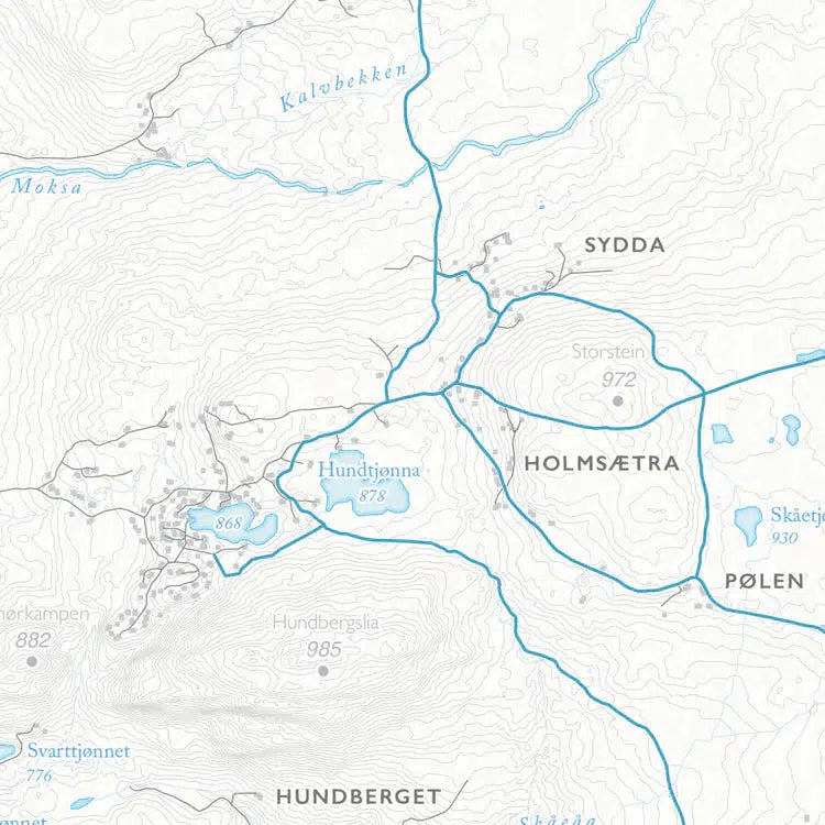 Skikart Fåvang (50 x 70 cm)-Maps-Dapamaps-Hyttefeber