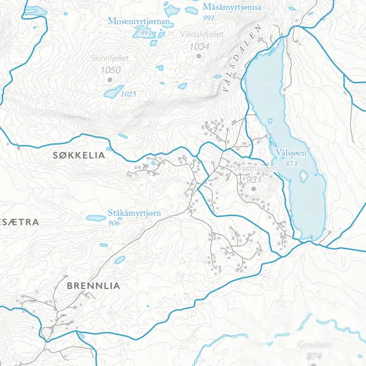 Skikart Fåvang (50 x 70 cm)-Maps-Dapamaps-Hyttefeber