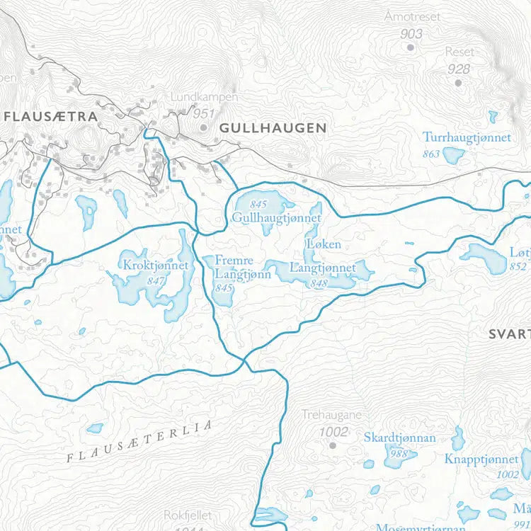 Skikart Fåvang (50 x 70 cm)-Maps-Dapamaps-Hyttefeber