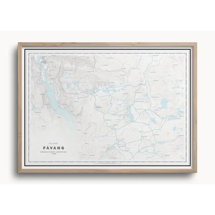 Skikart Fåvang (50 x 70 cm)-Maps-Dapamaps-Hyttefeber