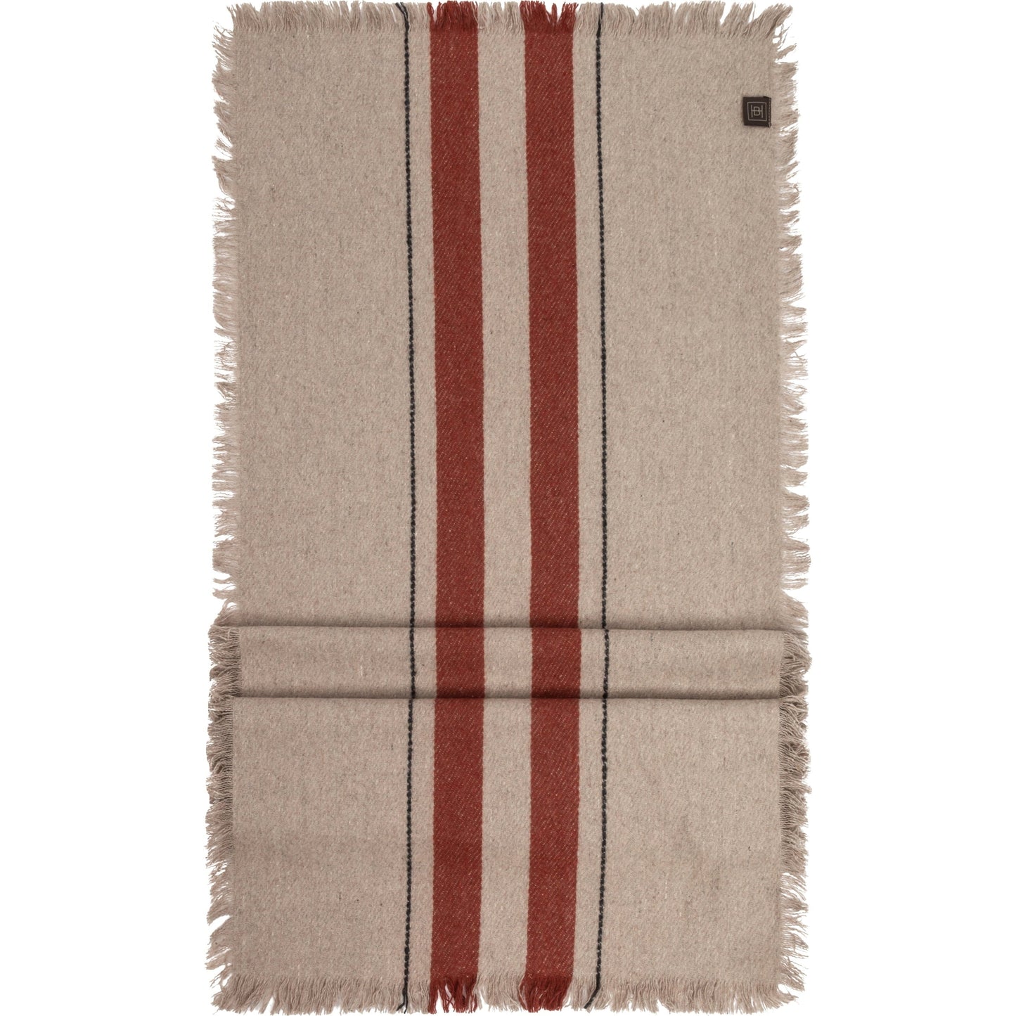 Halvor Bakke - Bordløpet - Resirkluert Ull - Beige/Rust - 50x140cm-Lama-Hyttefeber