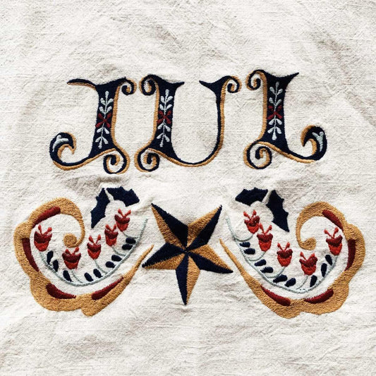 Brodert kjøkkenhåndkle 50×70 Cm «Jul»-Trend Design-Hyttefeber