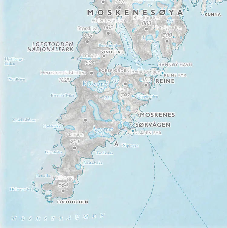 Kystkart Lofoten (50x70 cm)-Maps-Dapamaps-Hyttefeber