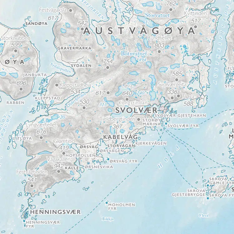 Kystkart Lofoten (50x70 cm)-Maps-Dapamaps-Hyttefeber