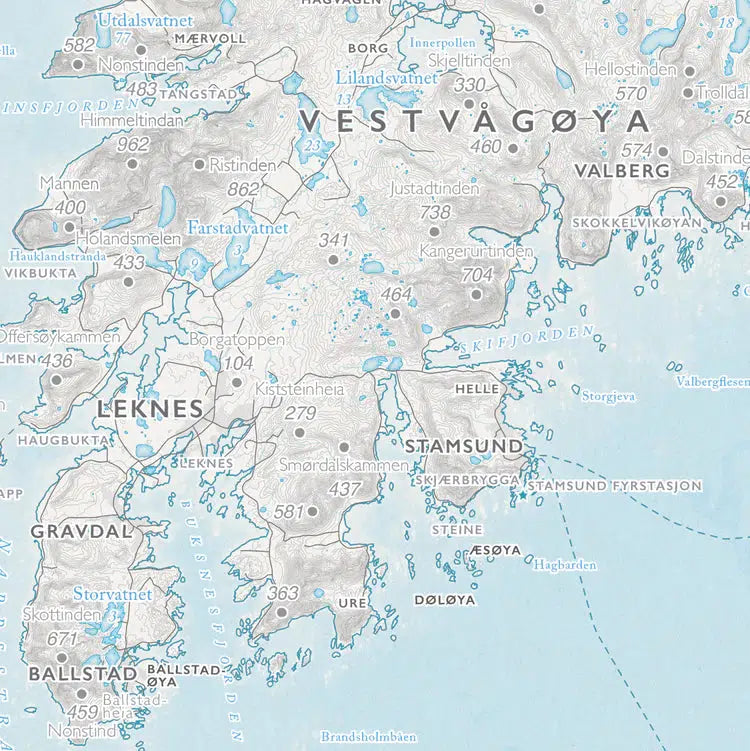 Kystkart Lofoten (50x70 cm)-Maps-Dapamaps-Hyttefeber