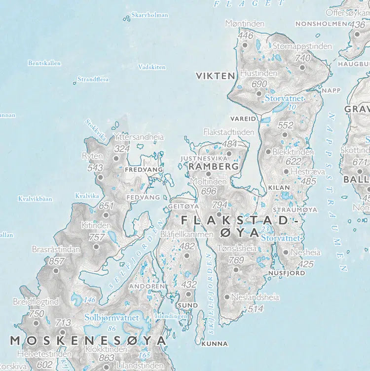 Kystkart Lofoten (50x70 cm)-Maps-Dapamaps-Hyttefeber