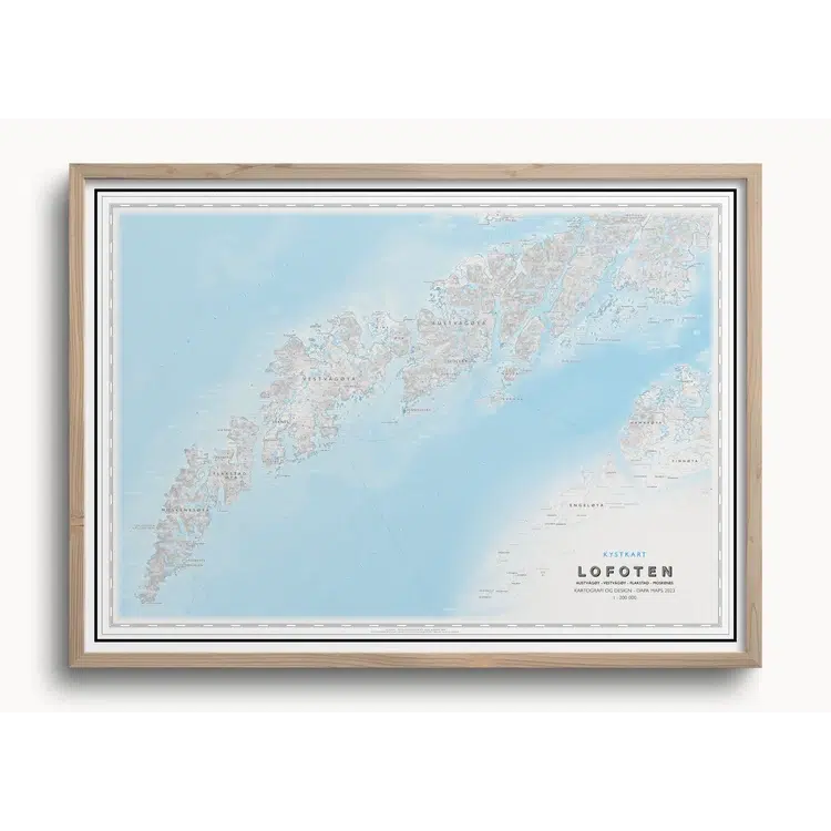 Kystkart Lofoten (50x70 cm)-Maps-Dapamaps-Hyttefeber