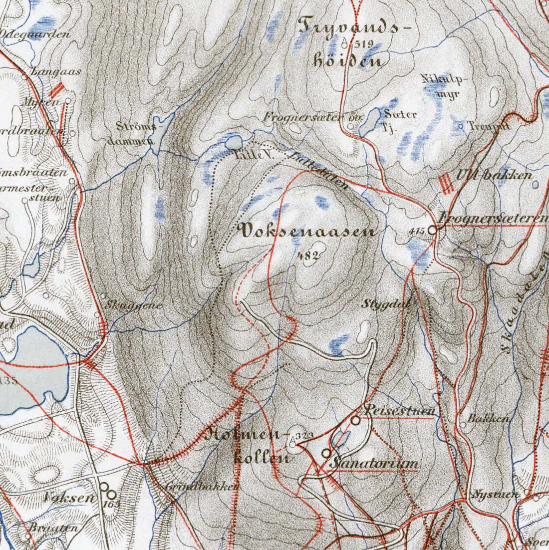 Verdens første og eldste skikart (Ernst Bjerknes 1890)-Maps-Dapamaps-Uten ramme-Hyttefeber