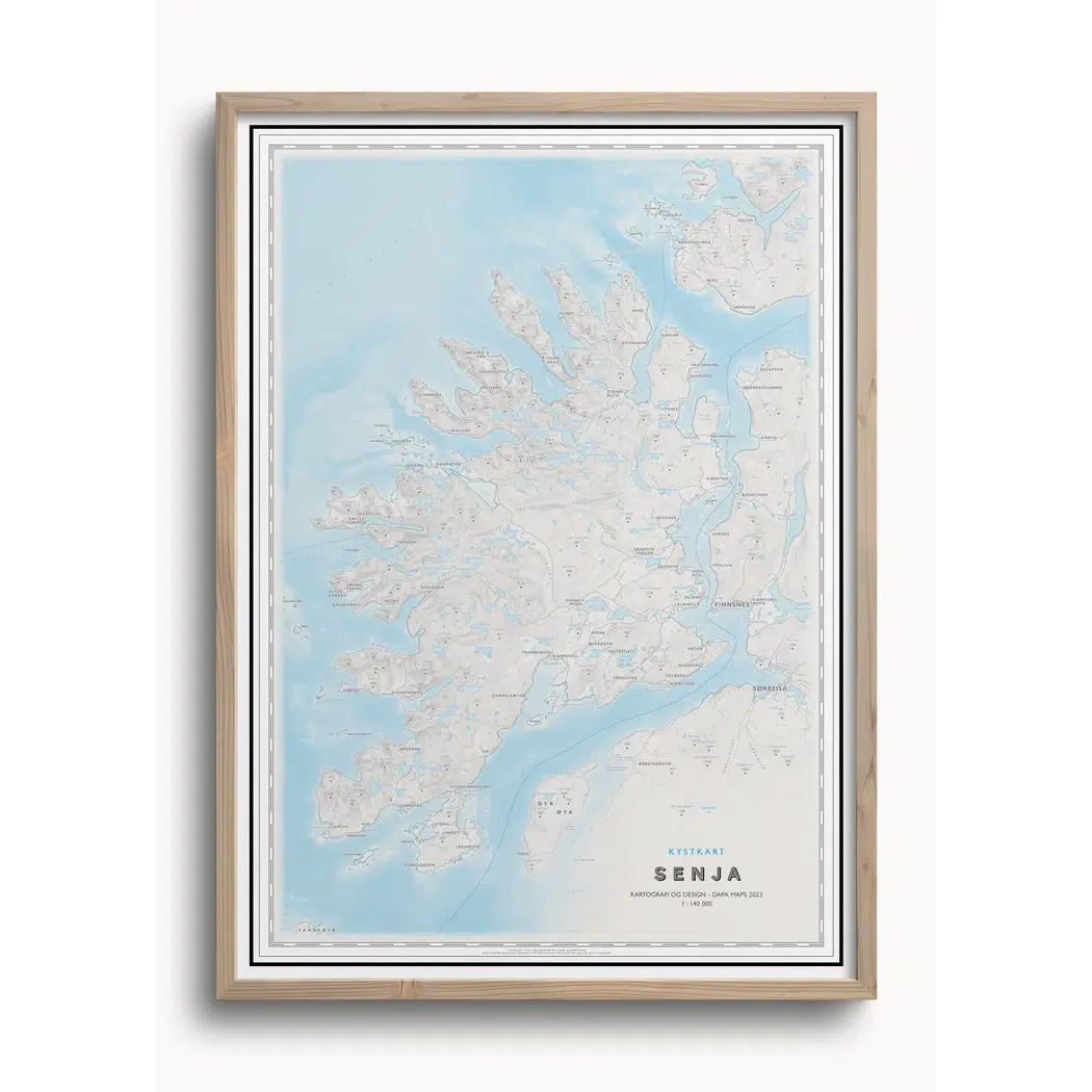 Kystkart - Senja (50x70 cm)-Maps-Dapamaps-Hyttefeber