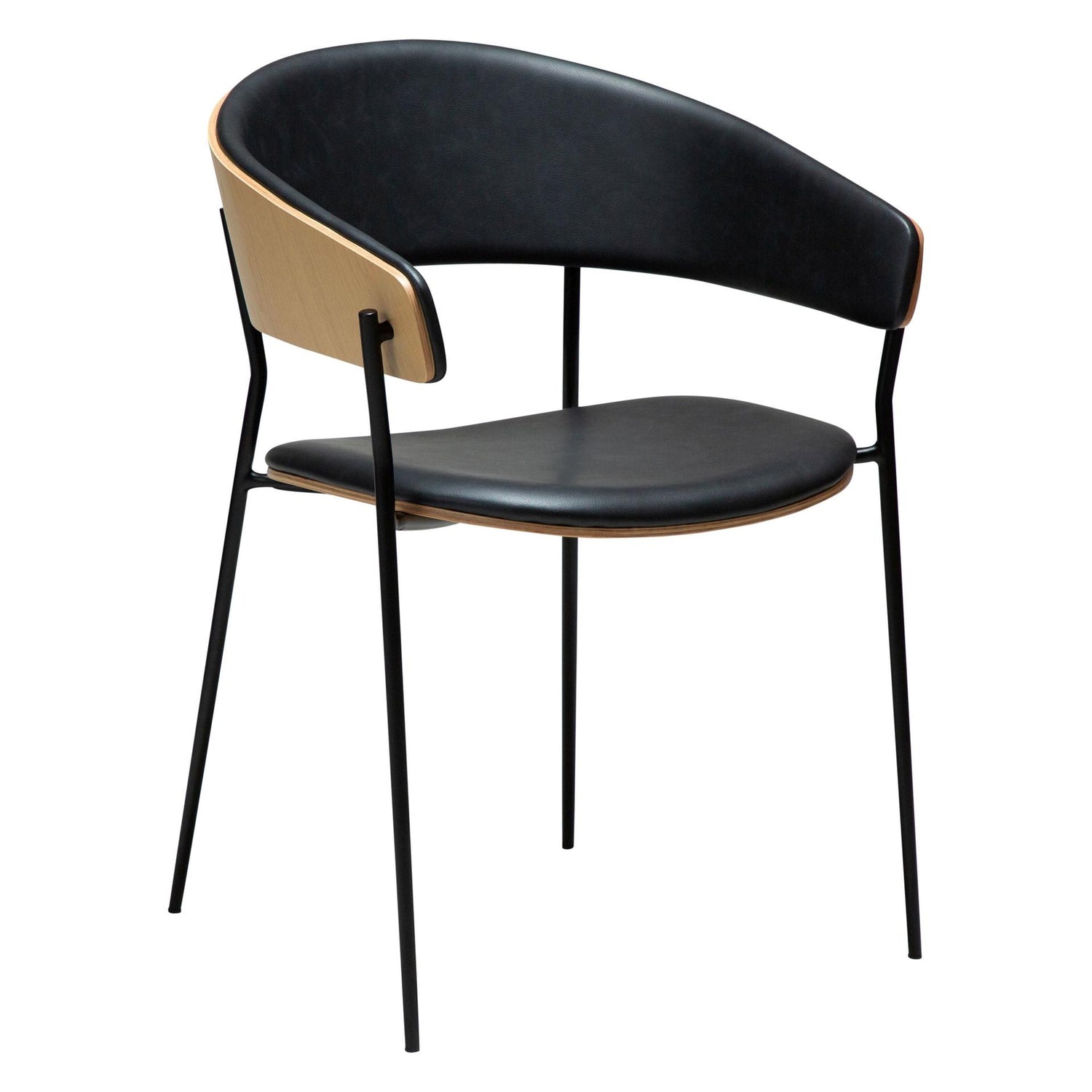 Dan-Form - Crib spisestol i finèr og kunstskinn - 2 stk-Møbler og Bord-Interio-Eik-Hyttefeber