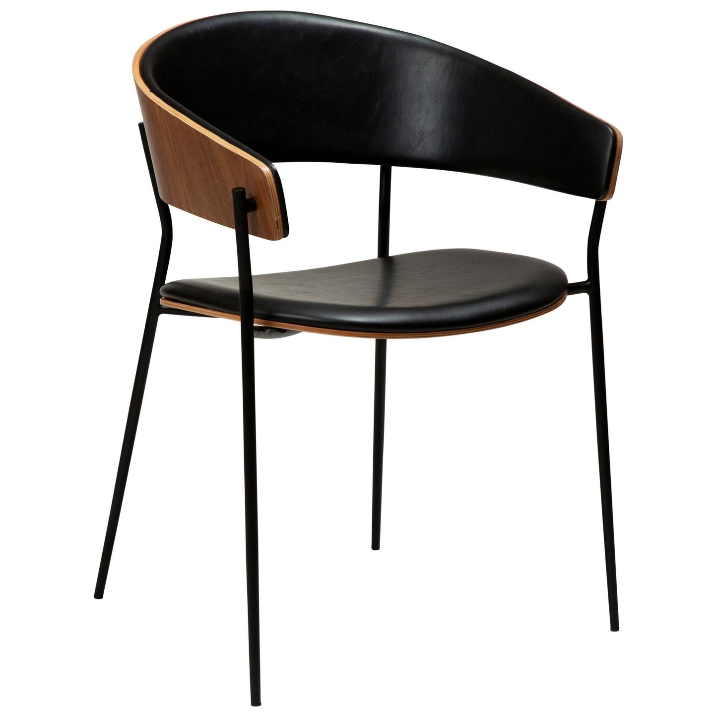 Dan-Form - Crib spisestol i finèr og kunstskinn - 2 stk-Møbler og Bord-Interio-Valnøtt-Hyttefeber