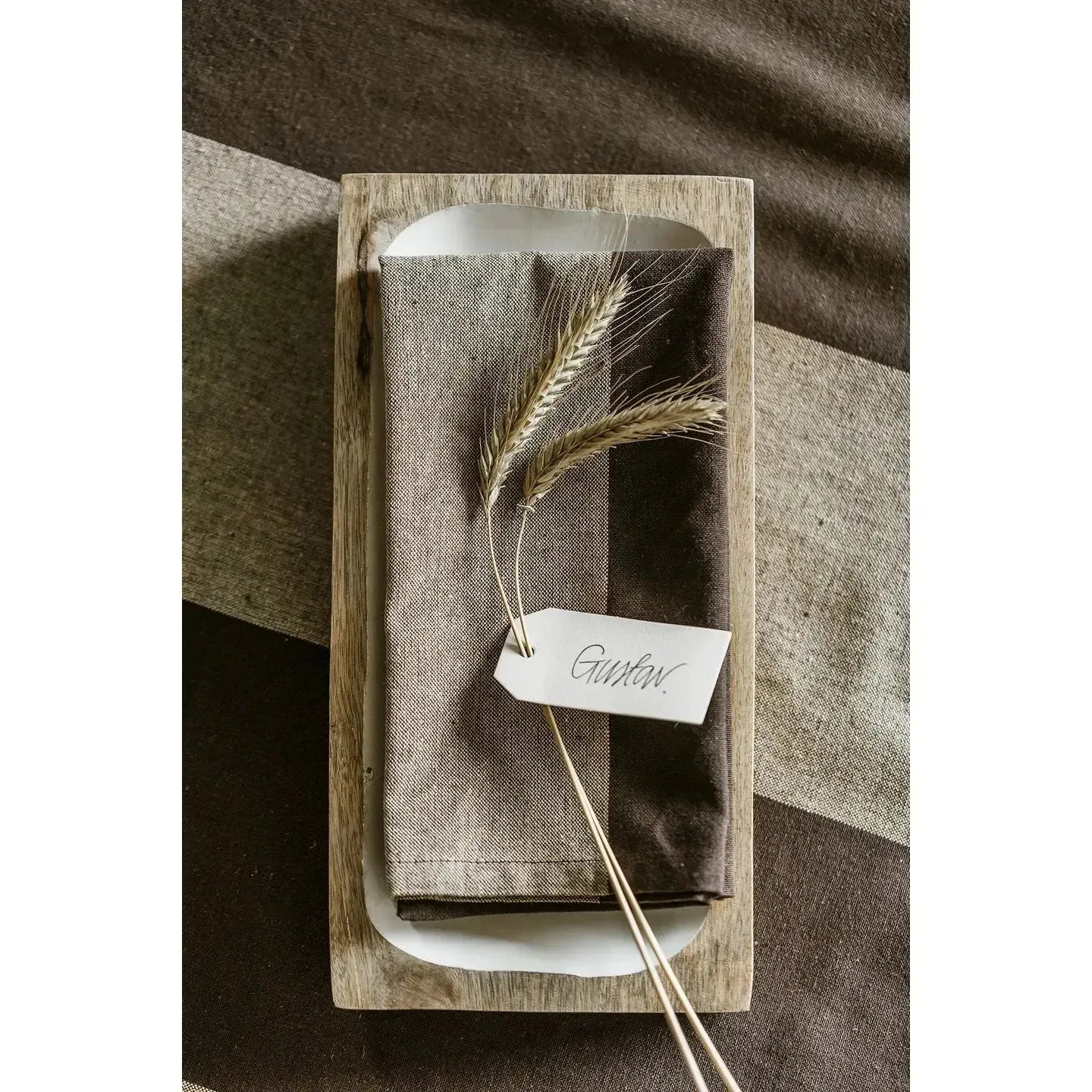 Gustav Ovland Cultra servietter 2pk 45x45 Brun / Jord-Tøyservietter-Norvigroup-Hyttefeber