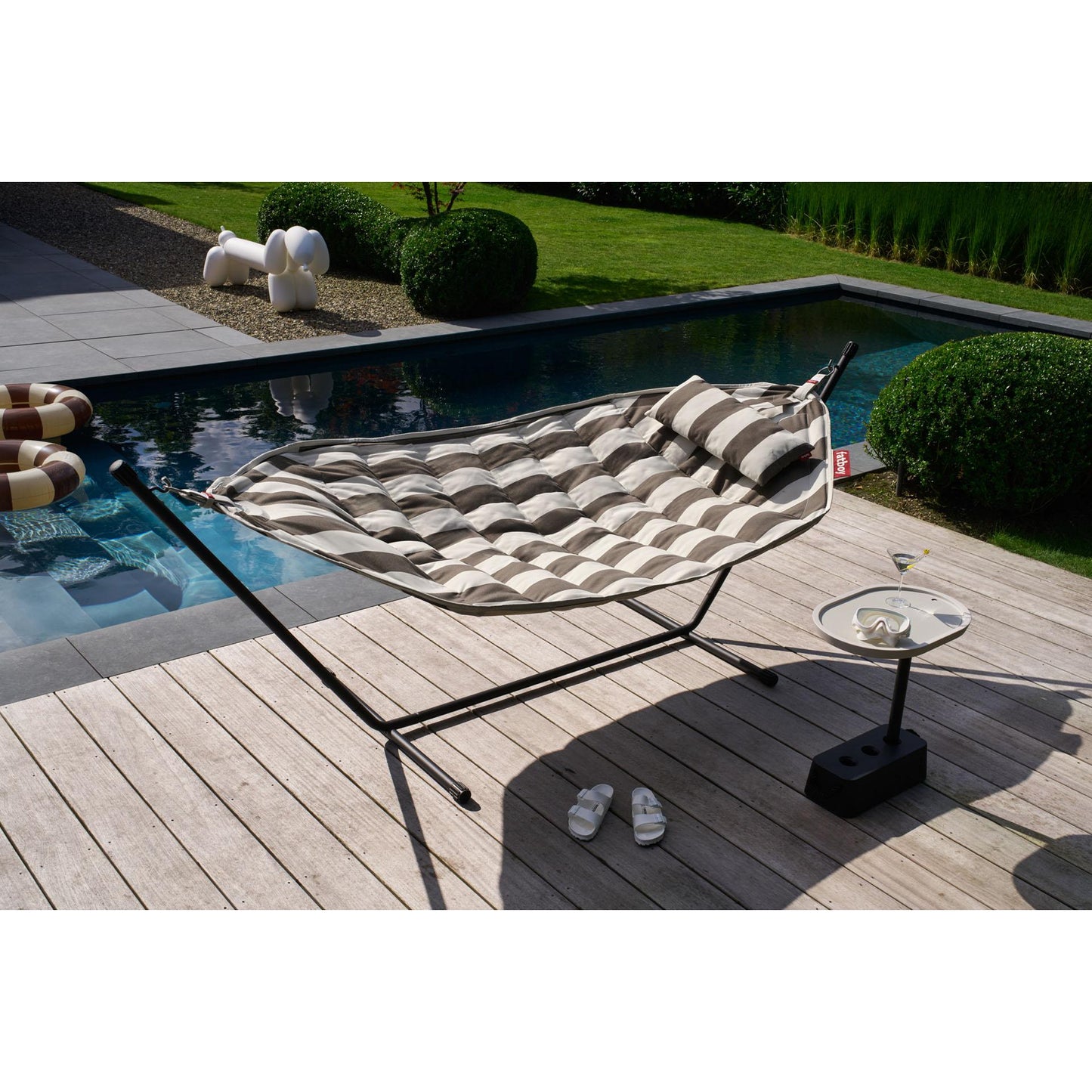 Fatboy® Headdemock Superb Hammock + Hodepute (Stripe Cacao)-Hengekøyer-Fatboy-Hyttefeber