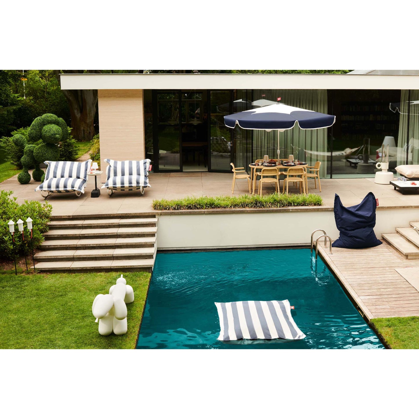 Fatboy® Original Outdoor - Stripe Ocean Blue 1-2 pers.-Sittesekker-Fatboy-Hyttefeber