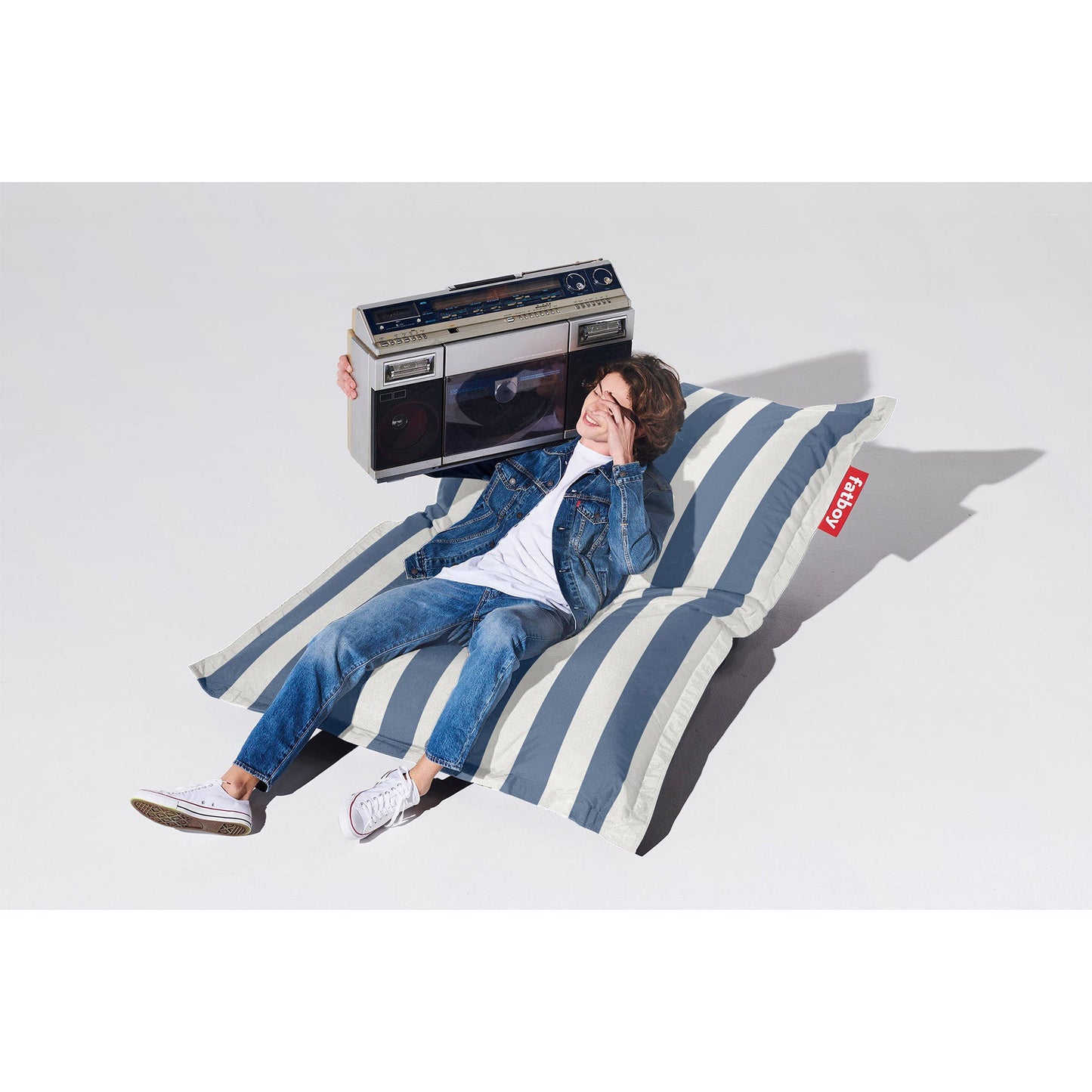 Fatboy® Original Outdoor - Stripe Ocean Blue 1-2 pers.-Sittesekker-Fatboy-Hyttefeber