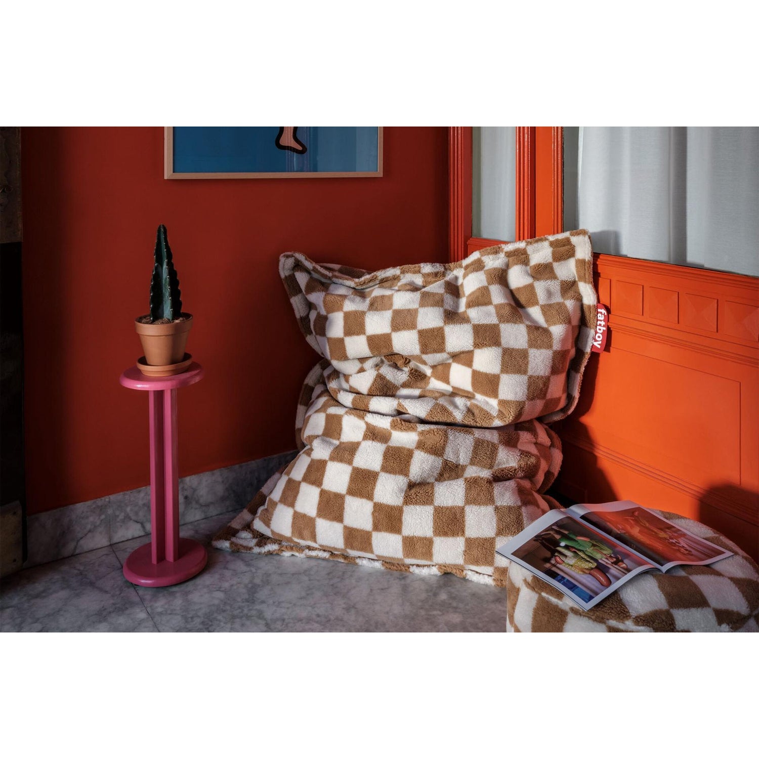 Fatboy® Original Slim Teddy Chess Almond Creme-Sittesekker-Fatboy-Hyttefeber