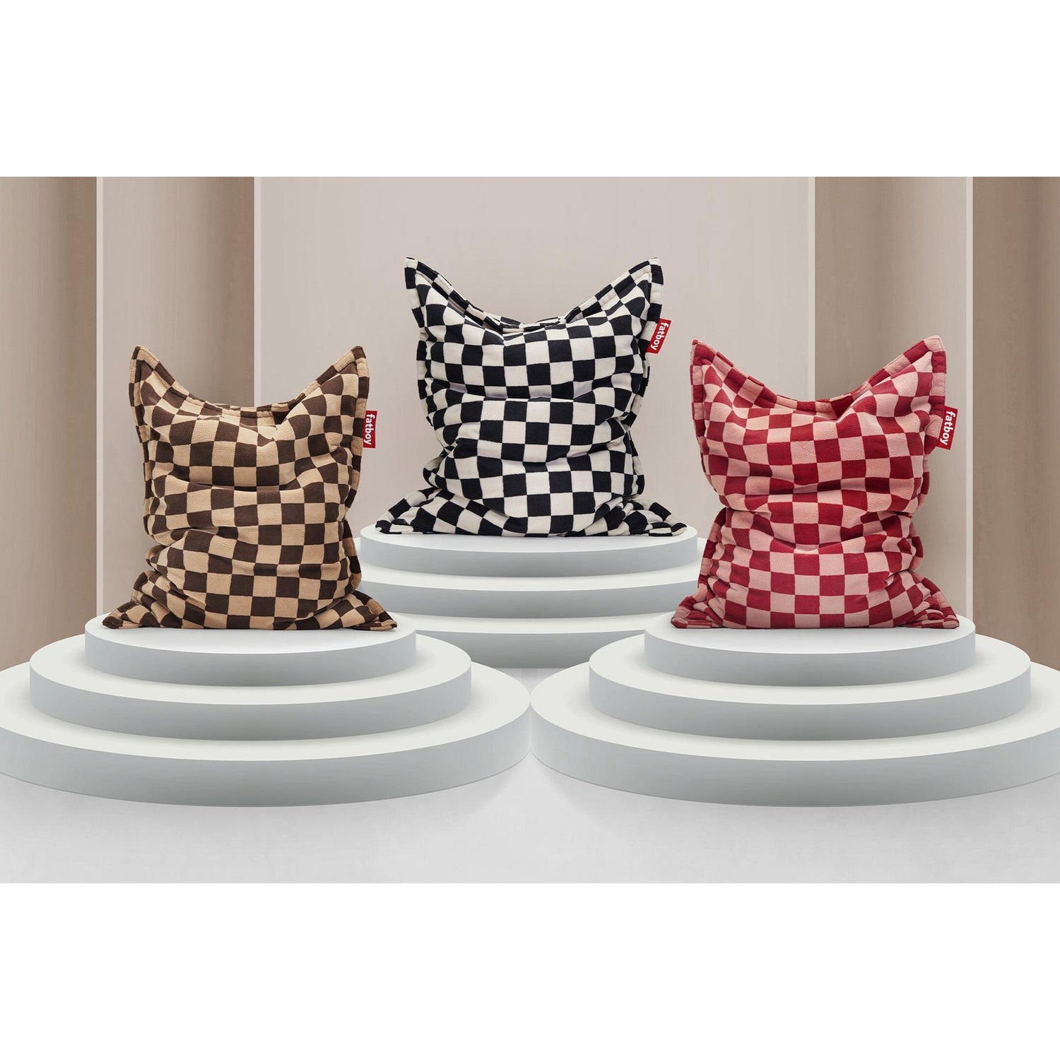 Fatboy® Original Slim Teddy Chess Almond Creme-Sittesekker-Fatboy-Hyttefeber