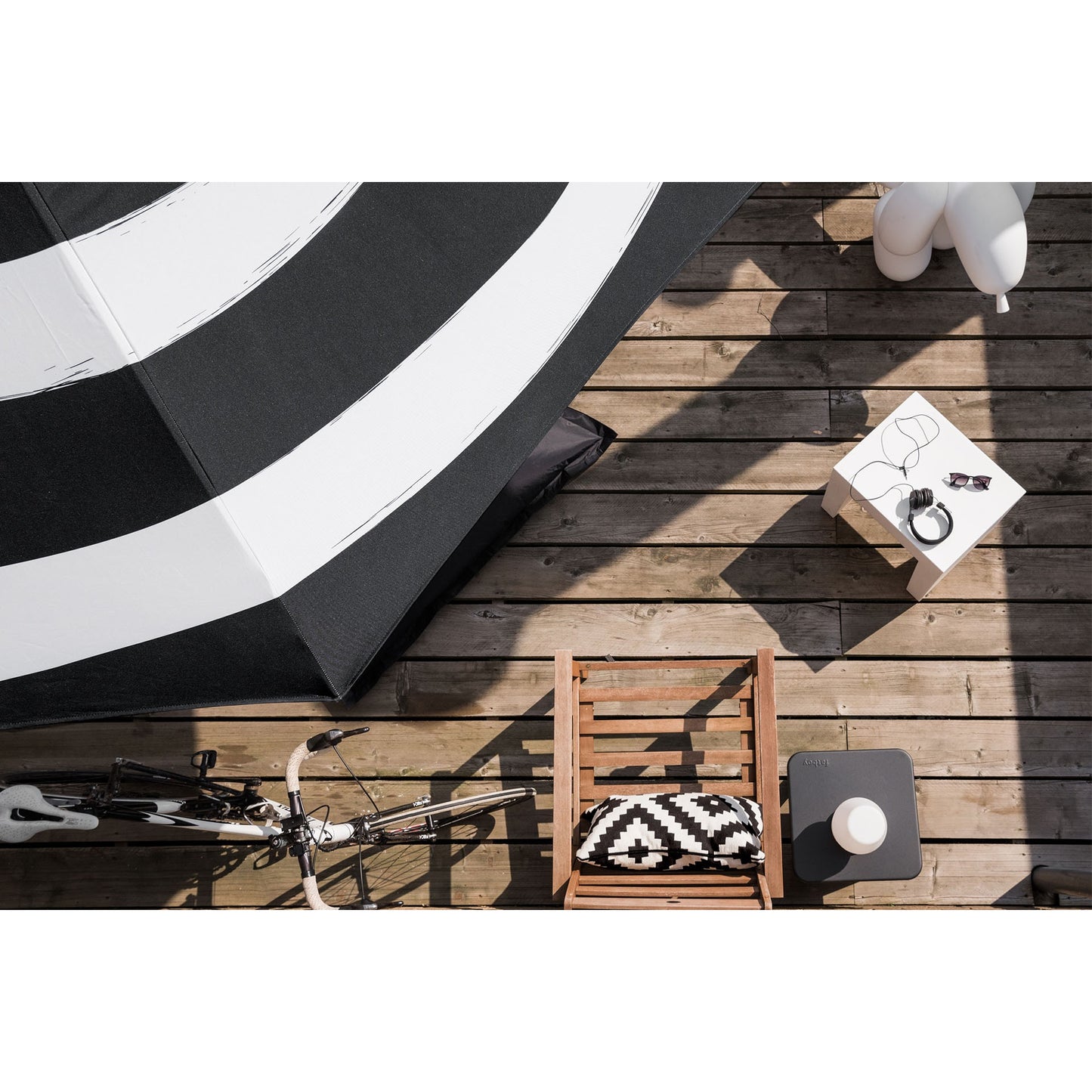 Fatboy® Parasol Ø 350 cm - Stripesol Anthracite-Parasoller-Fatboy-Hyttefeber