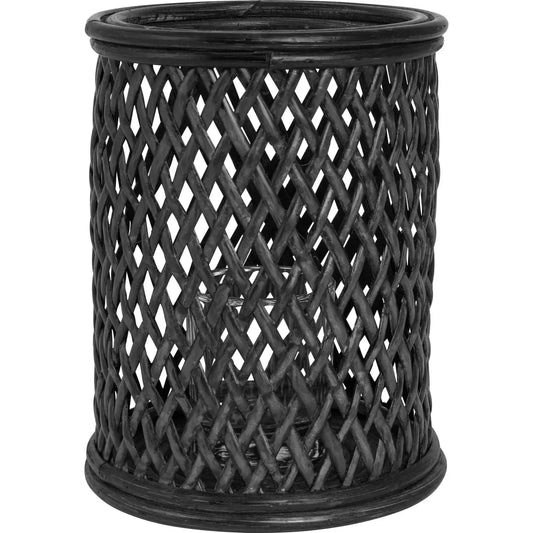 Halvor Bakke - Latina Lyslykt Rattan (Sort)-Telysholder-Norvigroup-Hyttefeber