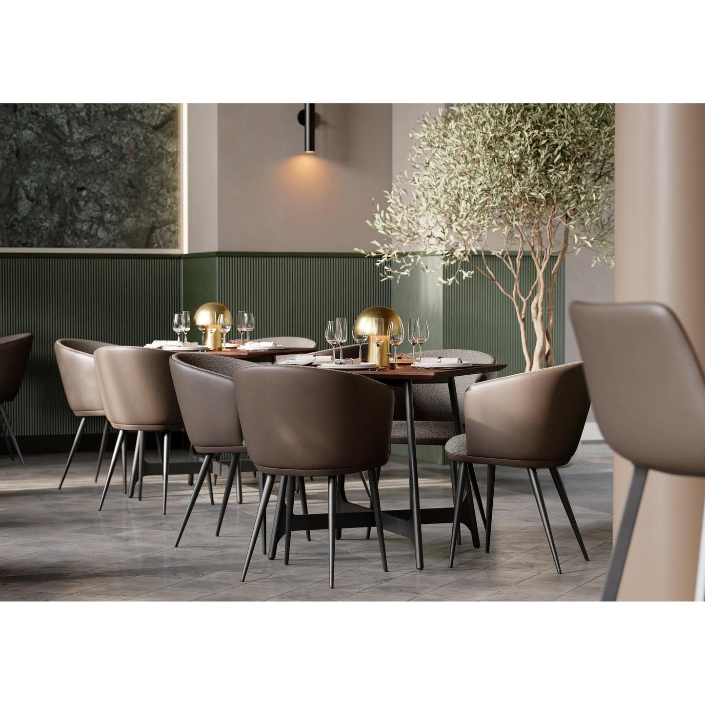 Spisestuestol Dan-Form "Hey" i stoff og kunstskinn (2 stk)-Møbler og Bord-interio-Hyttefeber