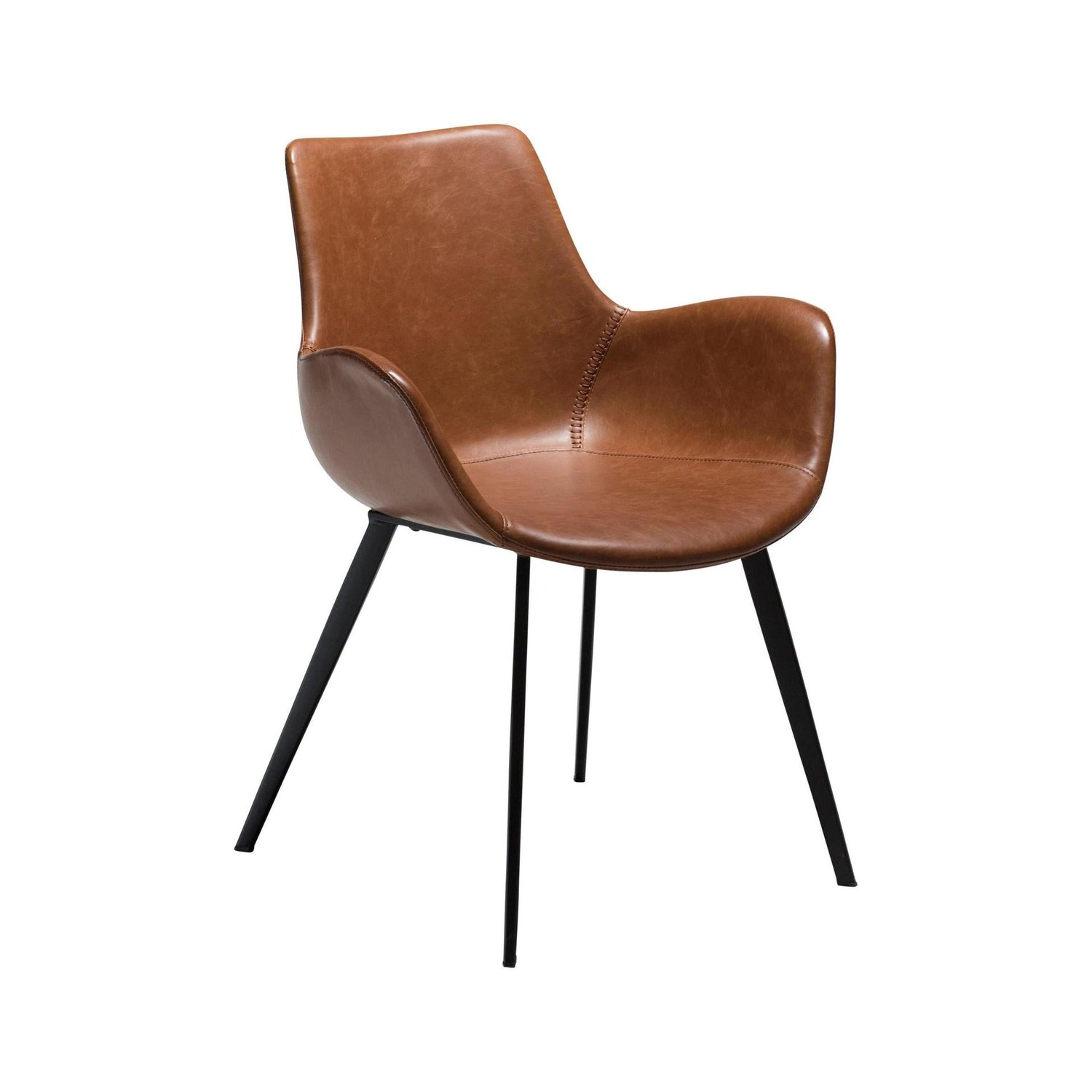 Dan-Form - Hype armstol i kunstskinn - 2 stk-Møbler og Bord-Interio-Brun-Hyttefeber