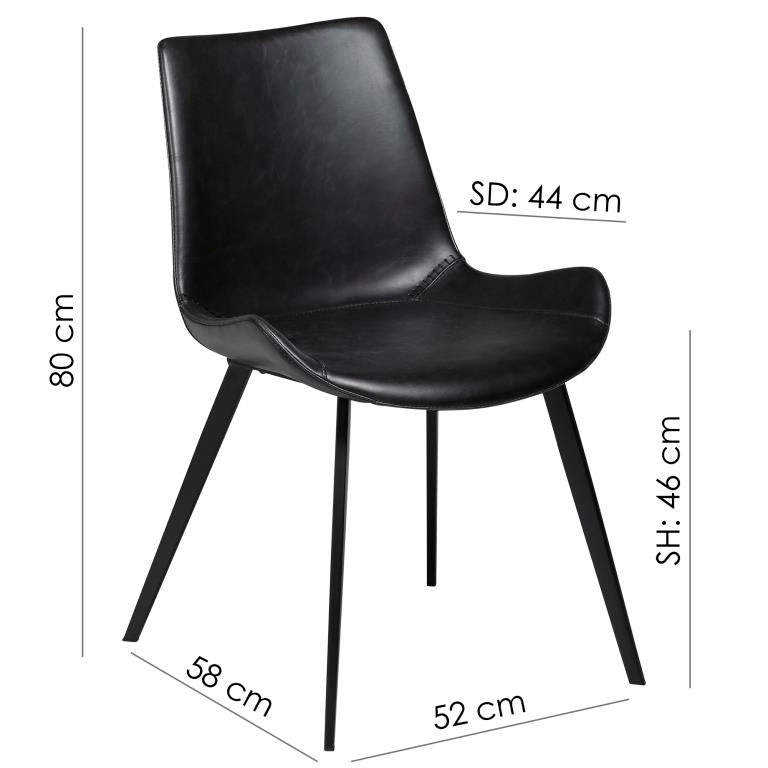 Dan-Form - Hype spisestol i kunstskinn - 2 stk-Møbler og Bord-Interio-Svart-Hyttefeber