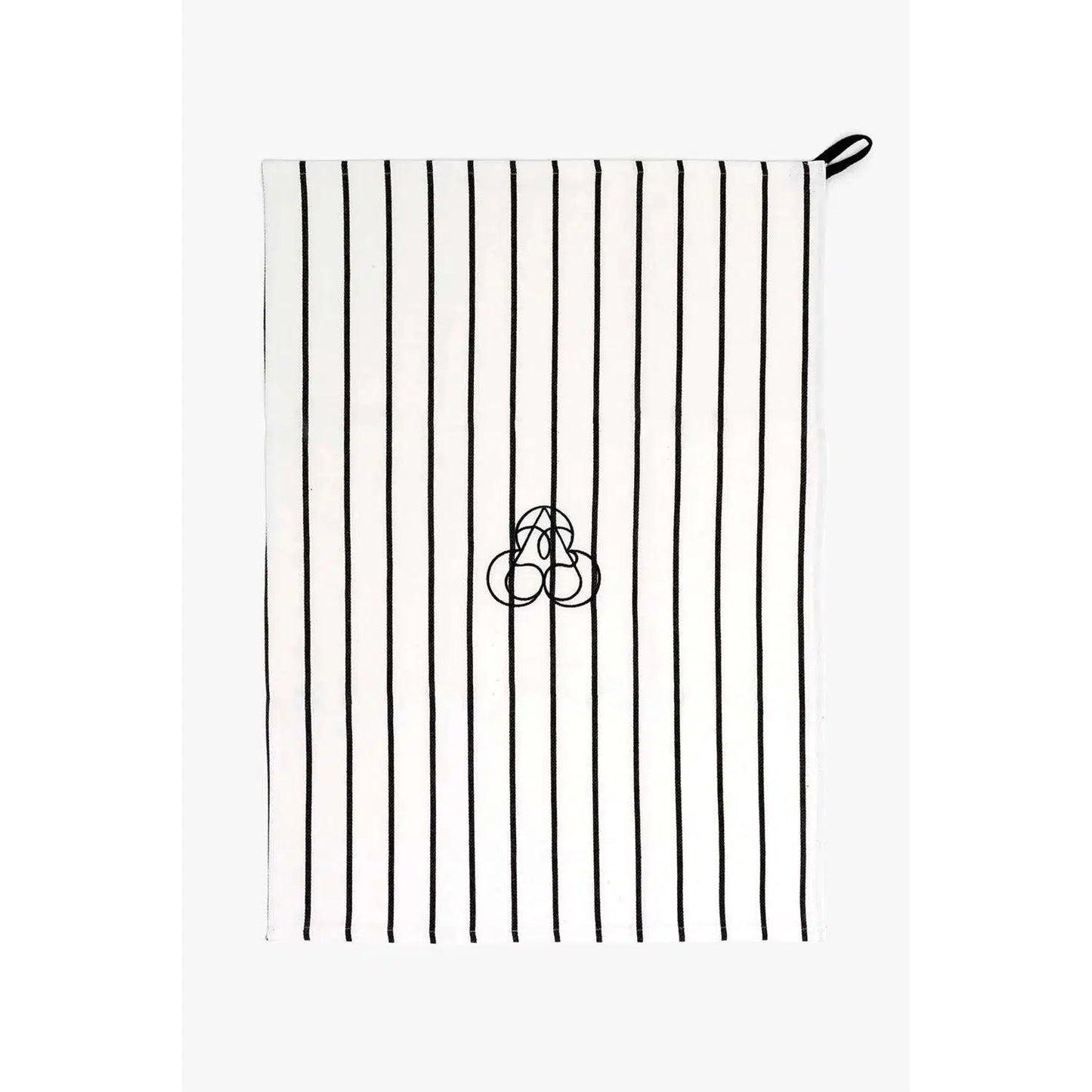 Aina Sollie Steen - Kjøkkenhåndkle - Bomull - Hvit m/sort stripe-Lama-Hyttefeber