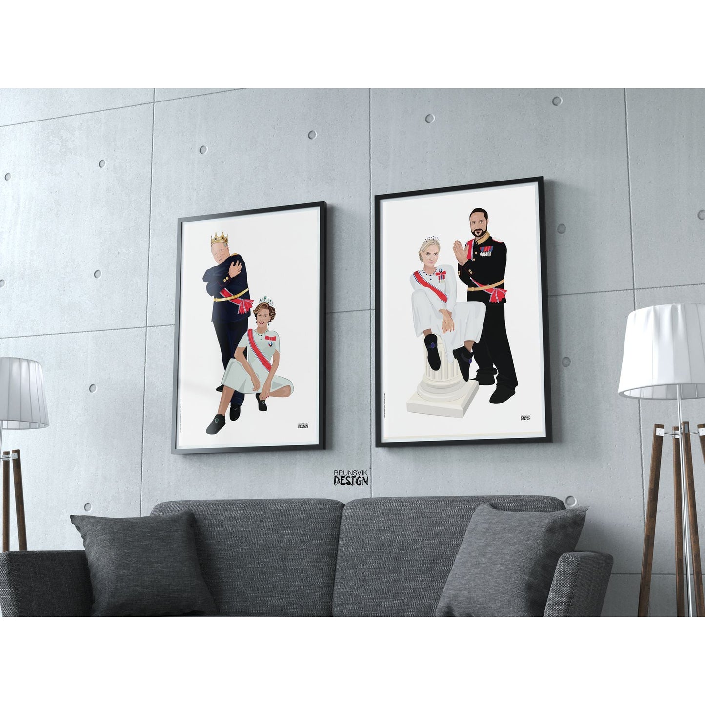 Harald og Sonja Pt. 2 (signert/nummerert)-Kunsttrykk-Brunsvik Design-Hyttefeber