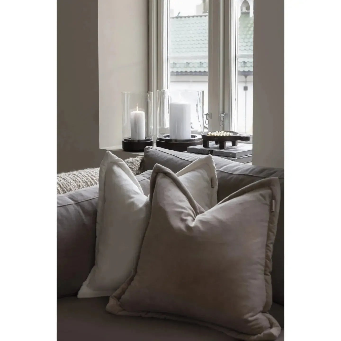 Putetrekk - Lama - Alpi - Velour - Offwhite 50x50-Putetrekk-Norvigroup-Hyttefeber