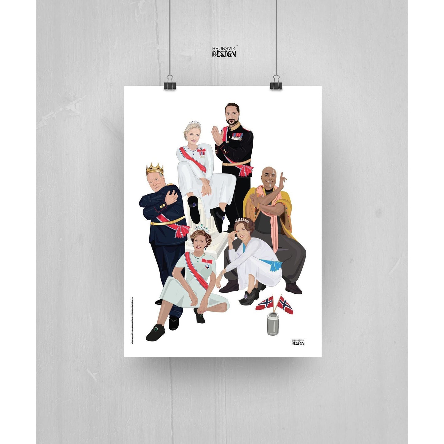 Norwegian Royal Squad pt. 2 (signert/nummerert)-Kunsttrykk-Brunsvik Design-Hyttefeber