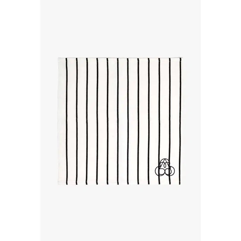 Aina Solli Steen - Tøyservietter - Bomull - 4pk - Hvit m/ sorte striper-Lama-Hyttefeber