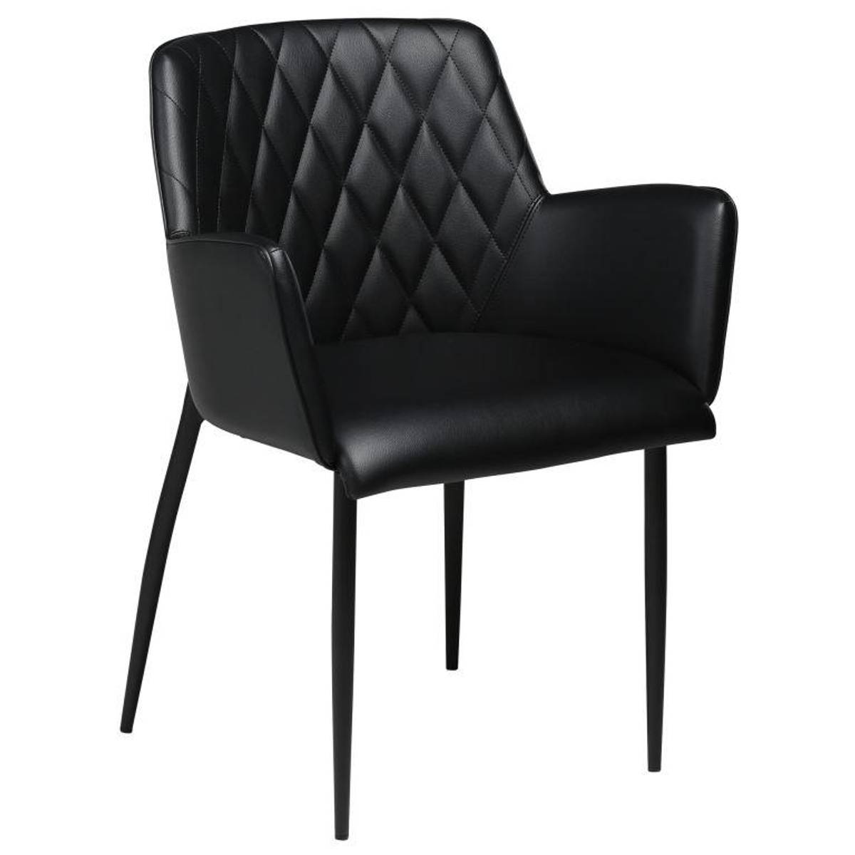 Spisestuestol Dan-Form "Rombo" i kunstskinn - 2 stk-Møbler og Bord-interio-Sort-Hyttefeber