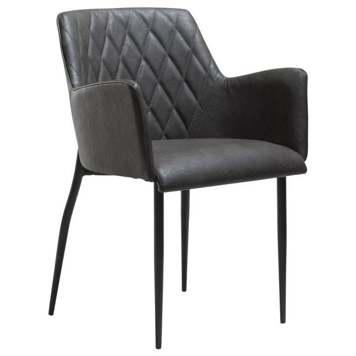 Spisestuestol Dan-Form "Rombo" i kunstskinn - 2 stk-Møbler og Bord-interio-Grå-Hyttefeber