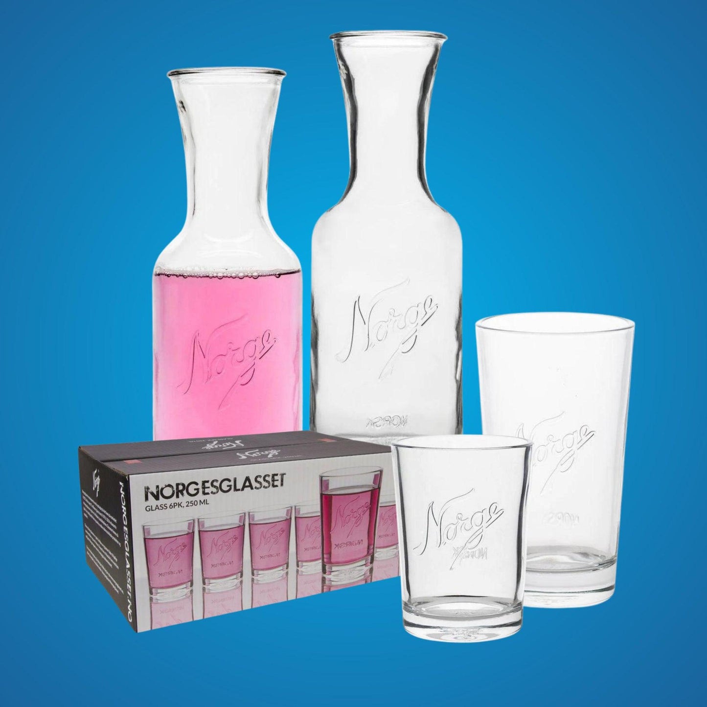 Leskepakken med Norgeskaraffelen-Pakketilbud-Norgesglasset-Hyttefeber