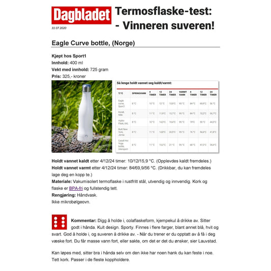 BEST I TEST: Termoflaske Curve Solid Green.-Ut På Tur-Eagle Products-Hyttefeber