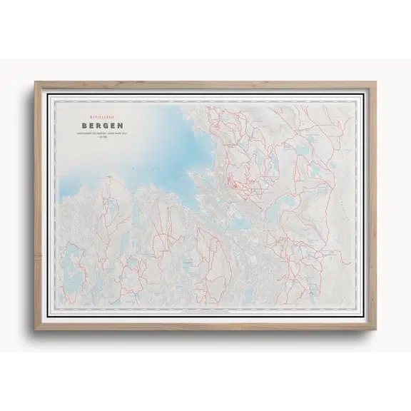 Fjellkart Bergen (50x70 cm)-Maps-Dapamaps-Hyttefeber