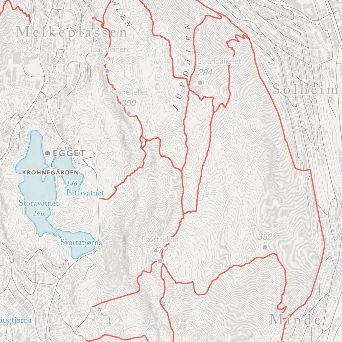 Fjellkart Bergen (50x70 cm)-Maps-Dapamaps-Hyttefeber
