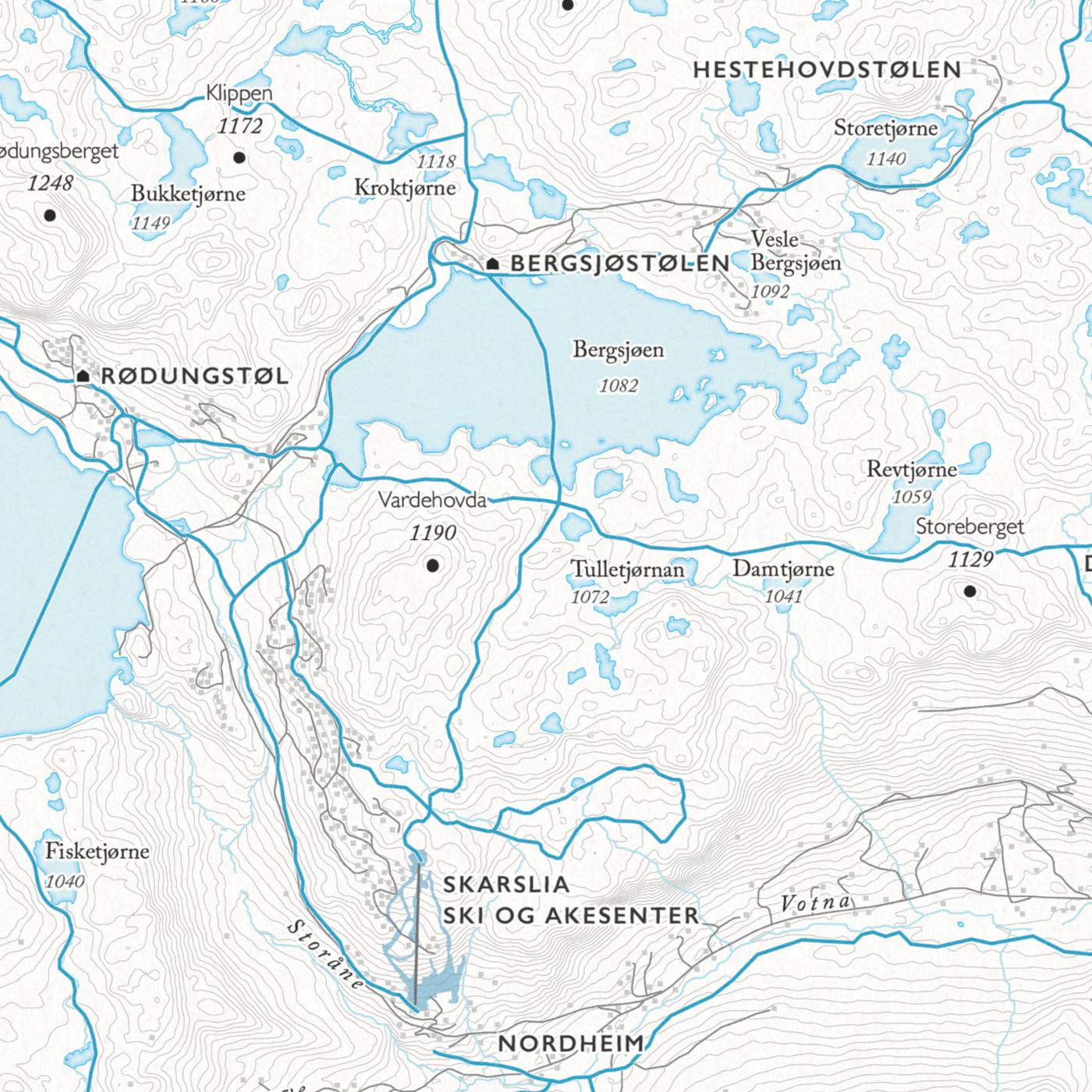 Skikart Bergsjøområdet (50 x 70 cm)-Maps-Dapamaps-Hyttefeber