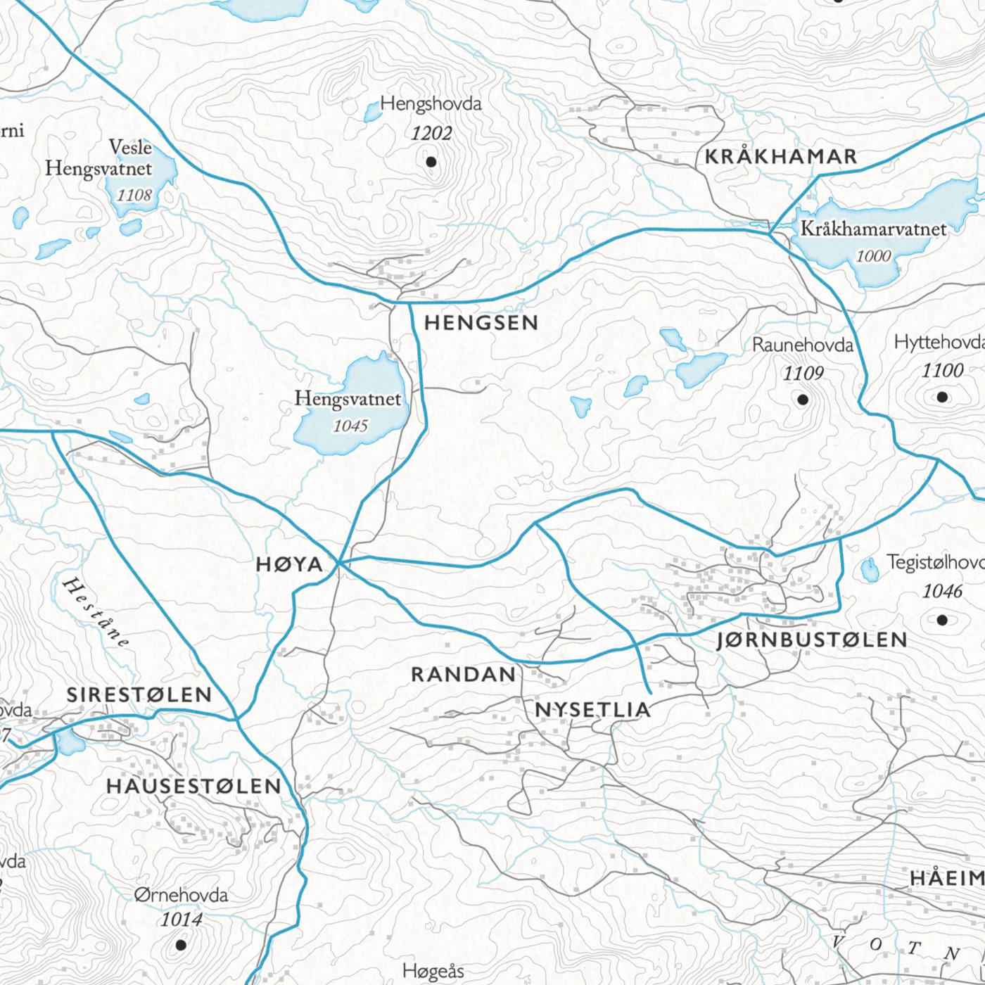 Skikart Bergsjøområdet (50 x 70 cm)-Maps-Dapamaps-Hyttefeber